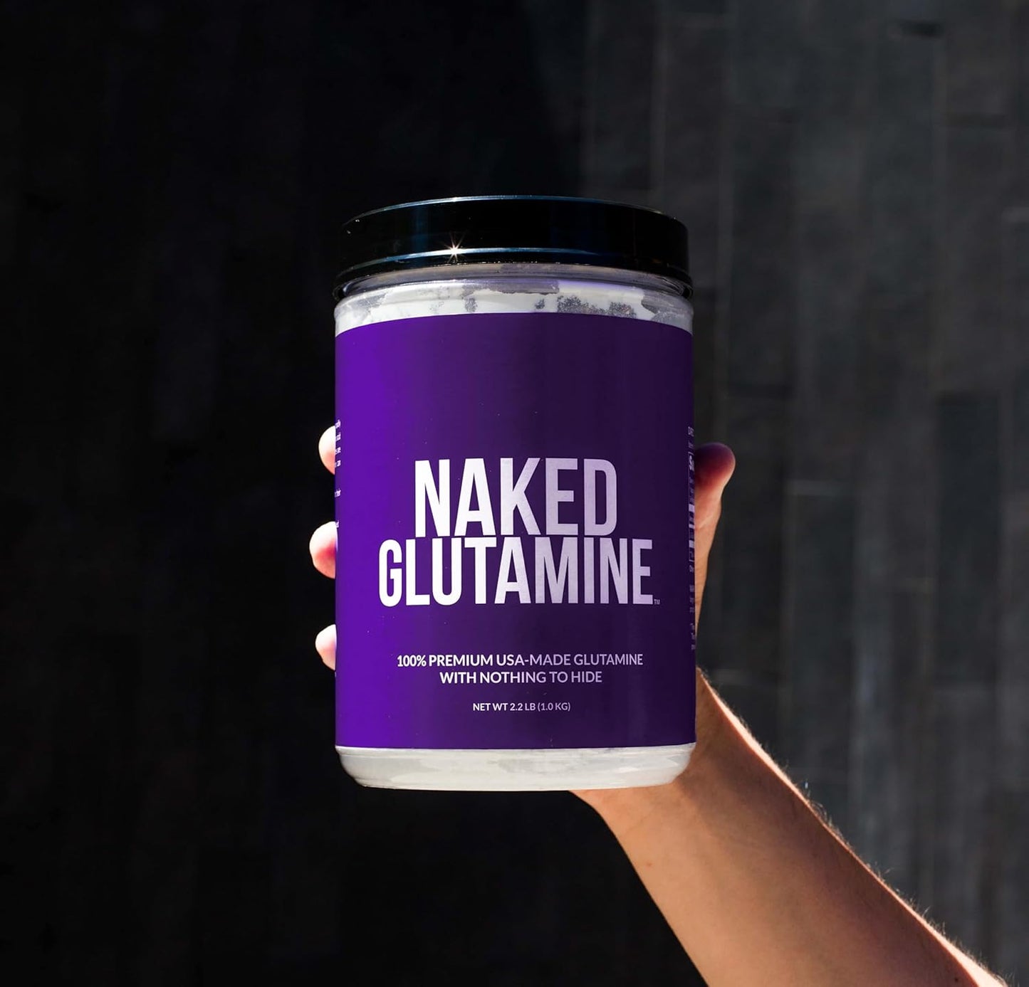 1000g Naked Nutrition L-Glutamine: 200 Servings, Made in USA, Vegan, Non-GMO, Gluten & Soy Free - Muscle Support & Protein Synthesis Boost