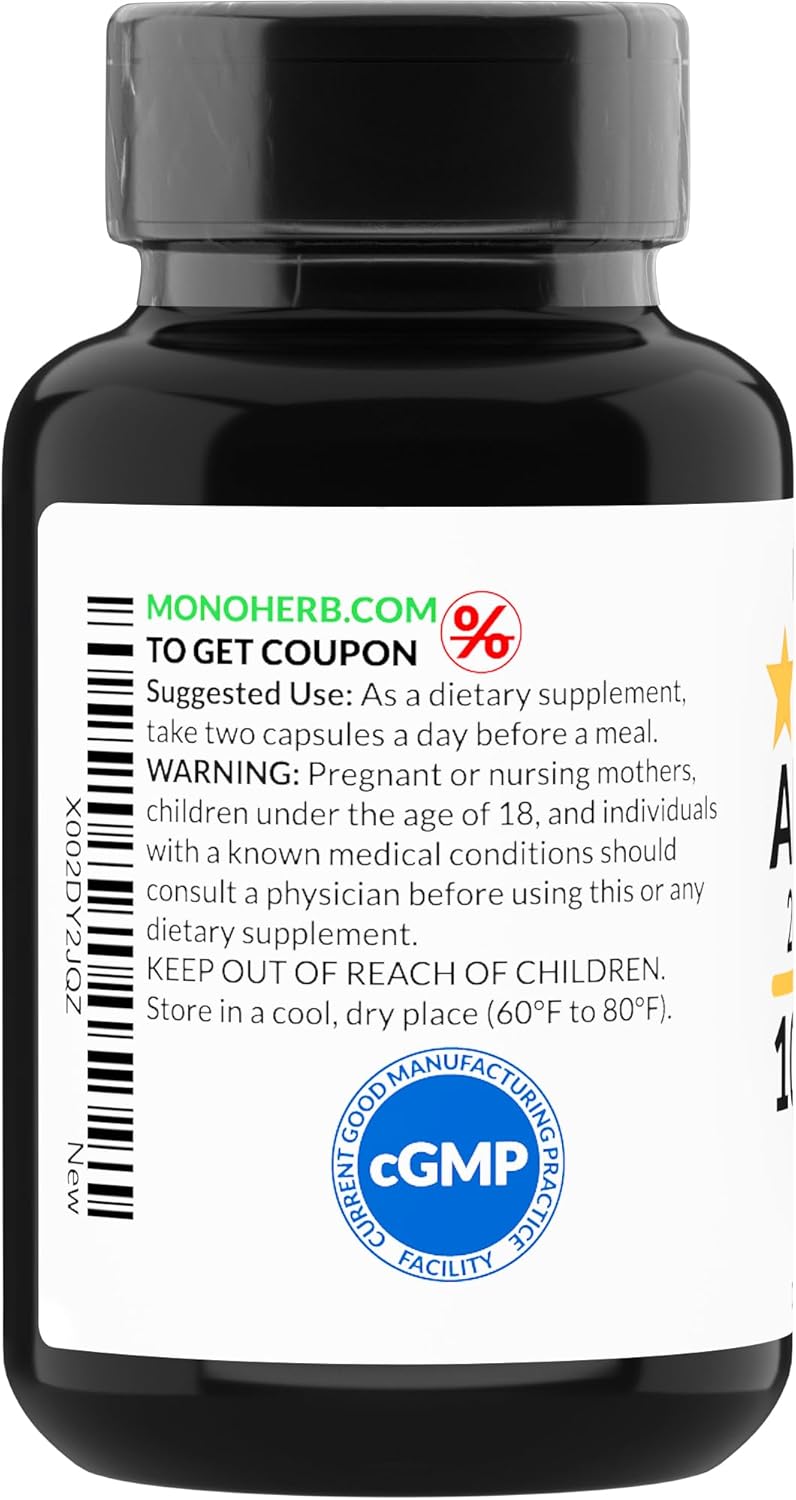 1000mg Aloe Vera 200x Extract Supplement - 90 Capsules by MONOHERB