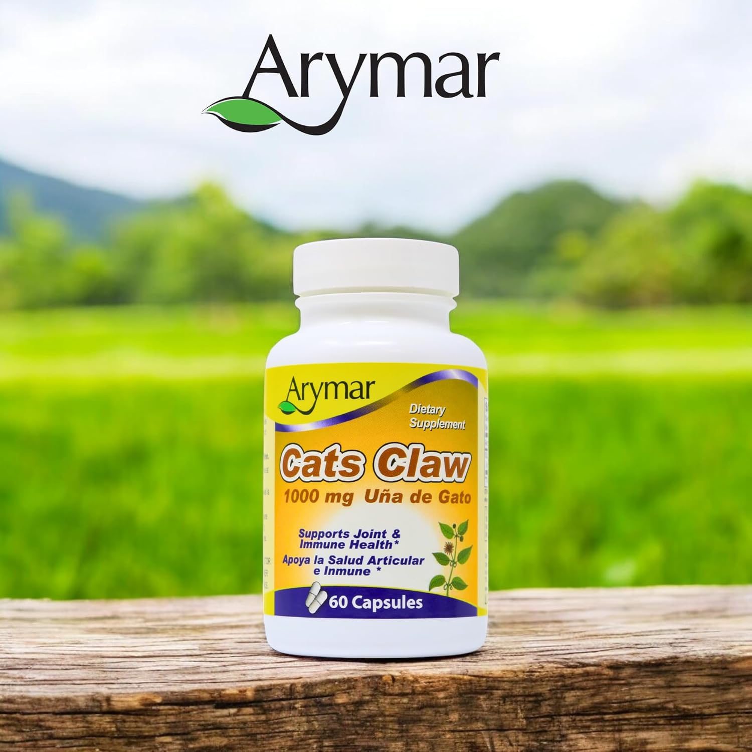 1000mg Arymar Cat's Claw Root Extract Capsules - 60 Count for Overall Health and Wellness
