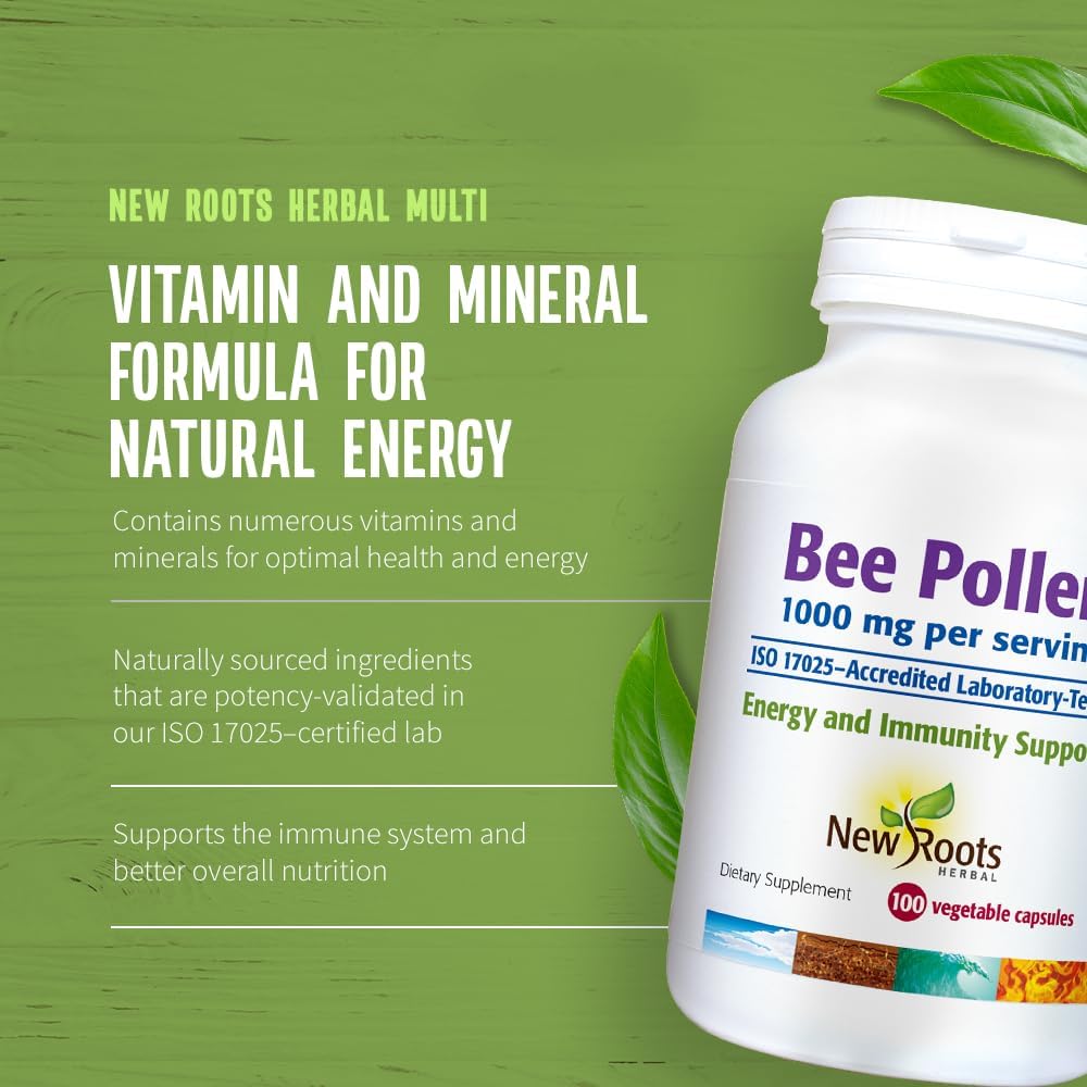 1000mg Bee Pollen Capsules | 300 Count | All-Natural Supplement | Rich in Nutrients | Antioxidant Support | Non-GMO