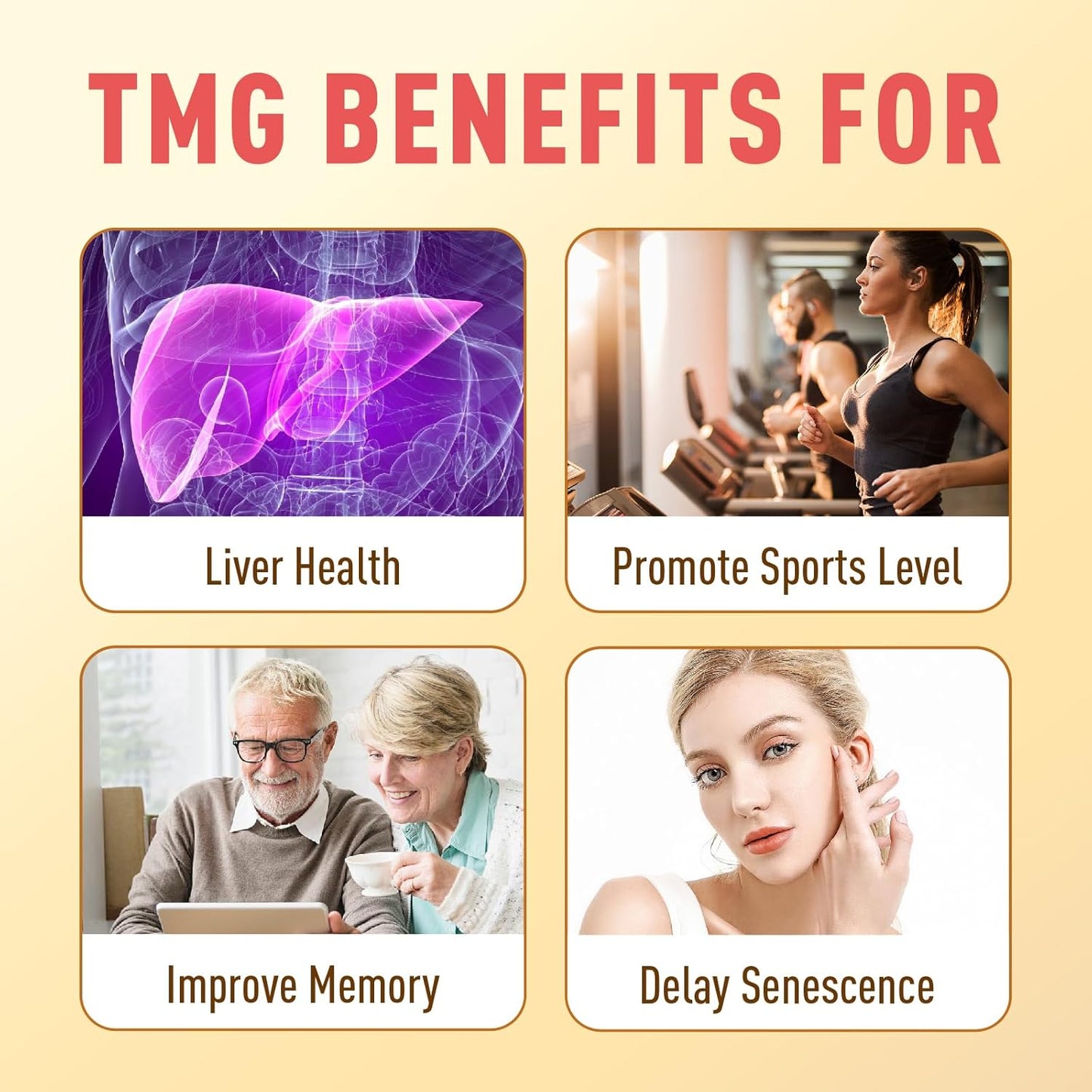 1000mg Betaine Anhydrous Tmg Gummies for Homocysteine Levels, Energy, & Immune Support - Liver Health Supplements, Gluten-Free - 60 Ct