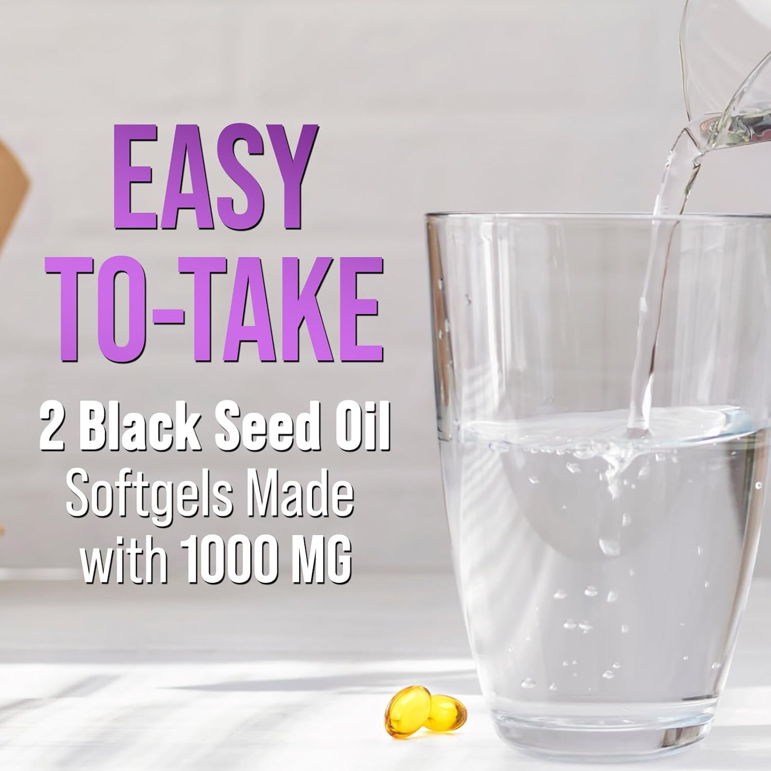 1000mg Black Seed Oil Capsules for Skin & Immune Support - Vegan & Non-GMO - 120 Softgels, Pure Nigella Sativa Seed Oil