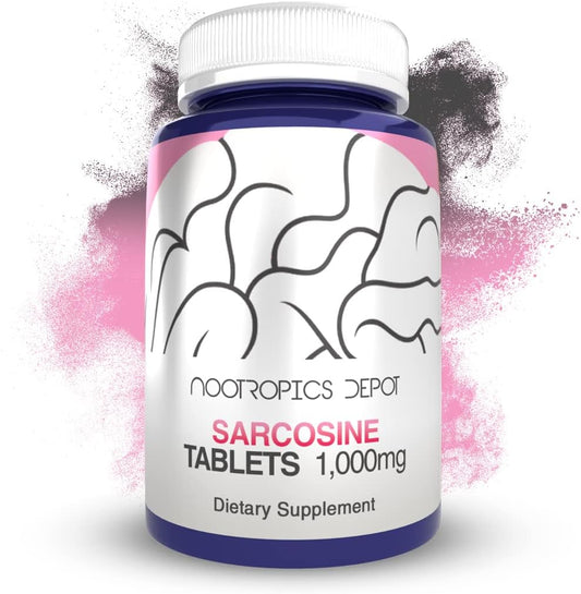 1000mg Chewable Sarcosine Tablets by Nootropics Depot - 60 Count