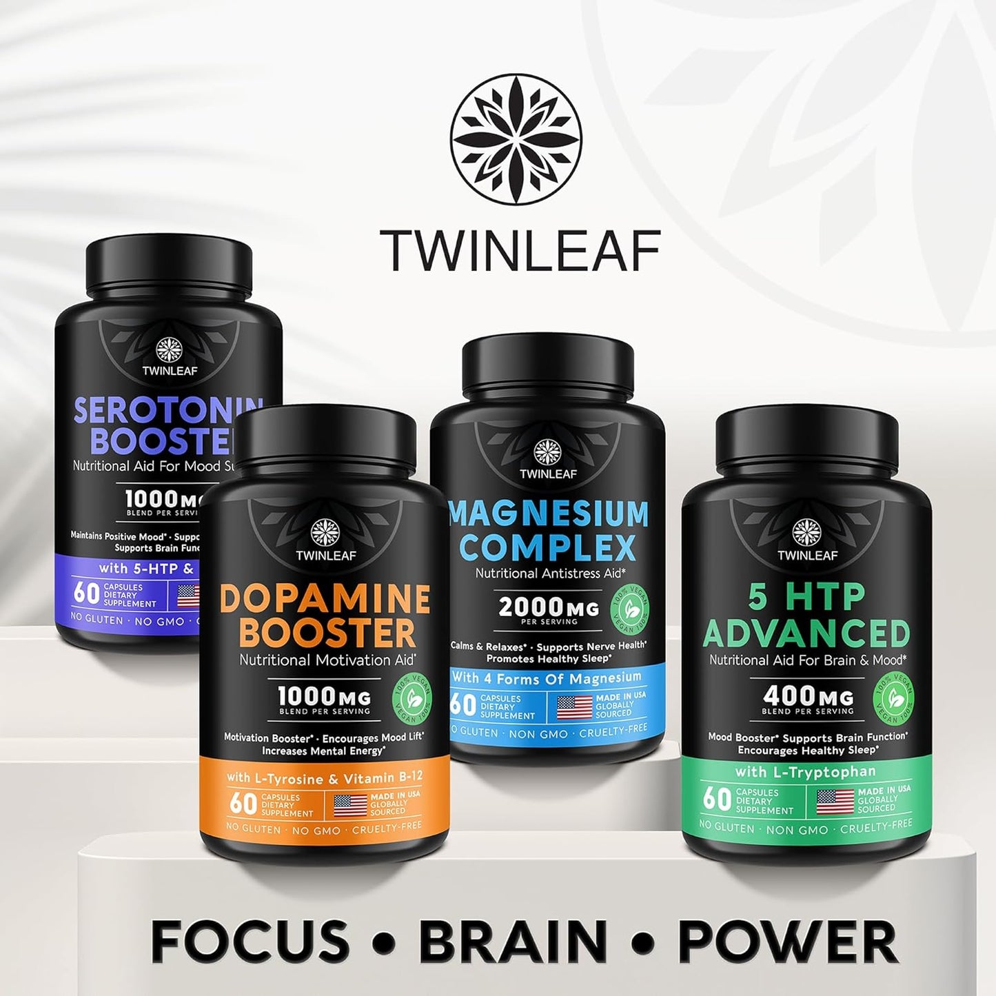 1000mg Dopamine Brain Support Supplement with Vitamin B12 and L-Tyrosine - Enhance Mental Well-Being - Made in USA - 60 Capsules