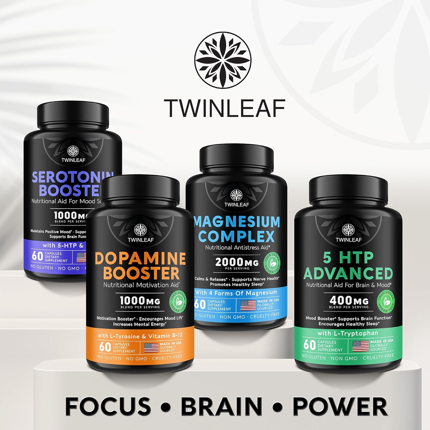 1000mg Dopamine Brain Support Supplement with Vitamin B12 and L-Tyrosine - Enhance Mental Well-Being - Made in USA - 60 Capsules