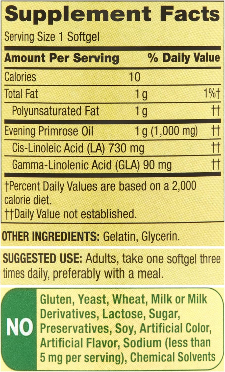 1000mg Evening Primrose Oil Softgels for Women's Health & Dry Skin - 75 Count | Rich in GLA | Non-GMO & Gluten Free