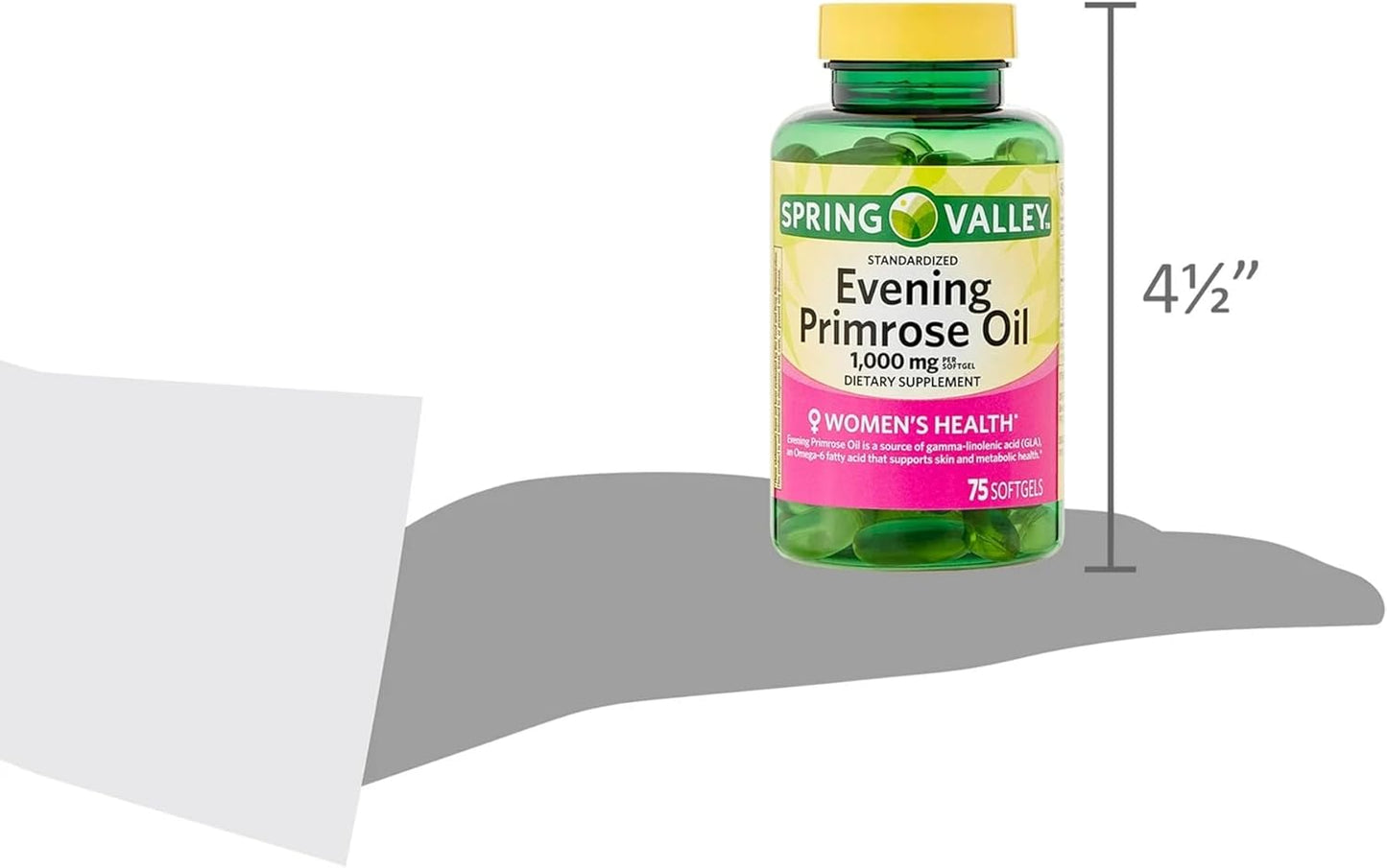1000mg Evening Primrose Oil Softgels for Women's Health & Dry Skin - 75 Count | Rich in GLA | Non-GMO & Gluten Free