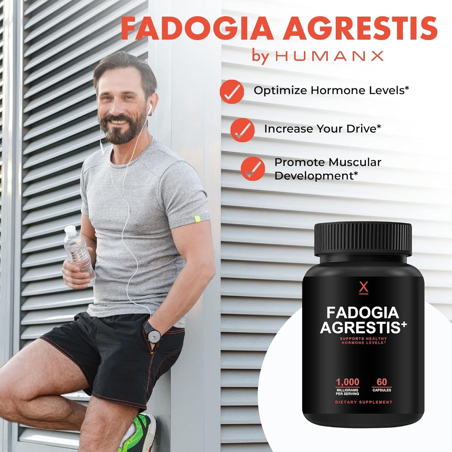 1000mg Fadogia Agrestis, Tongkat Ali & Beta Ecdysterone Supplement - USA Third Party Tested for Athletic Performance & Muscle Mass - Veggie Caps