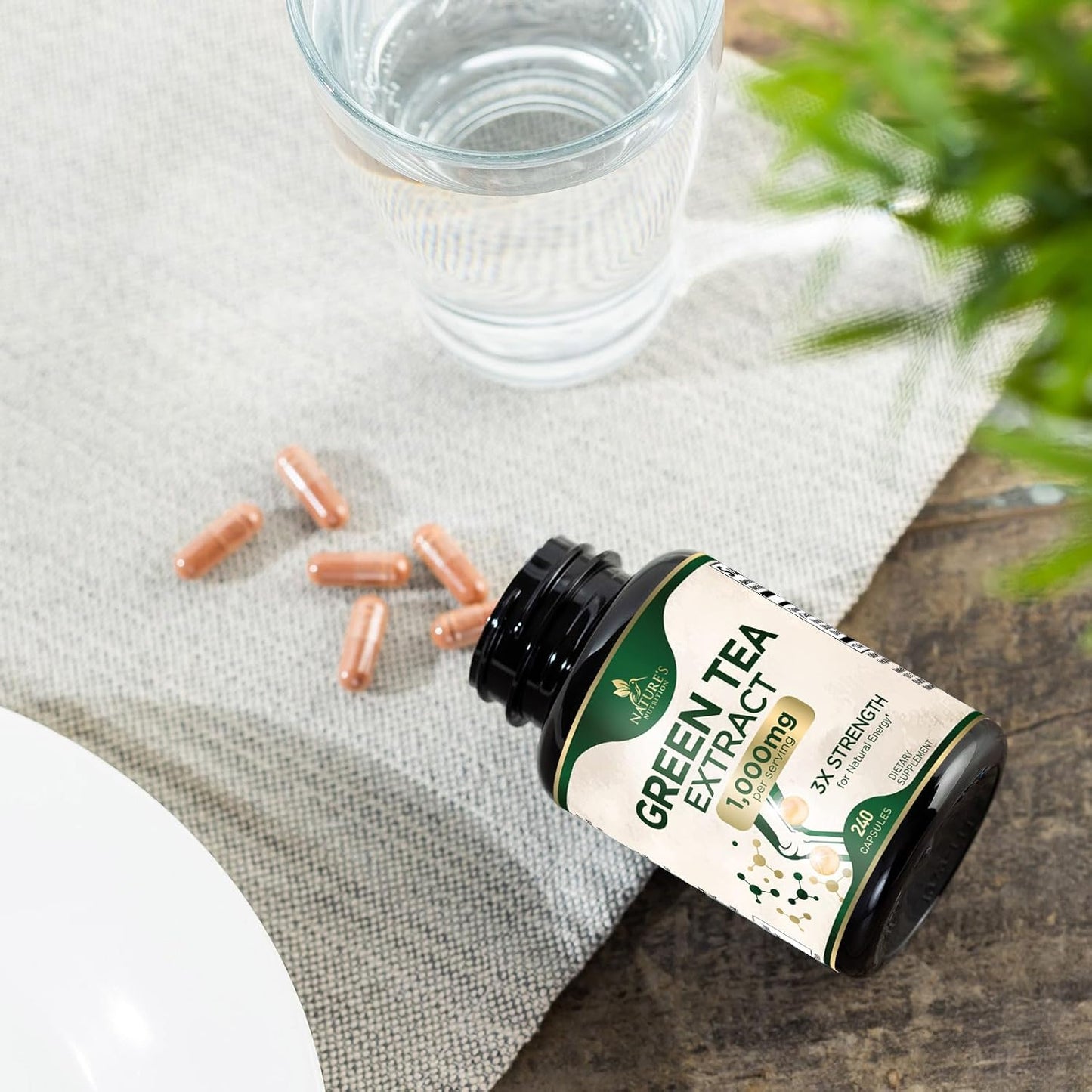 1000mg Green Tea Extract Pills - High Strength with 98% EGCG & Polyphenols for Energy & Heart Health - 60 Capsules
