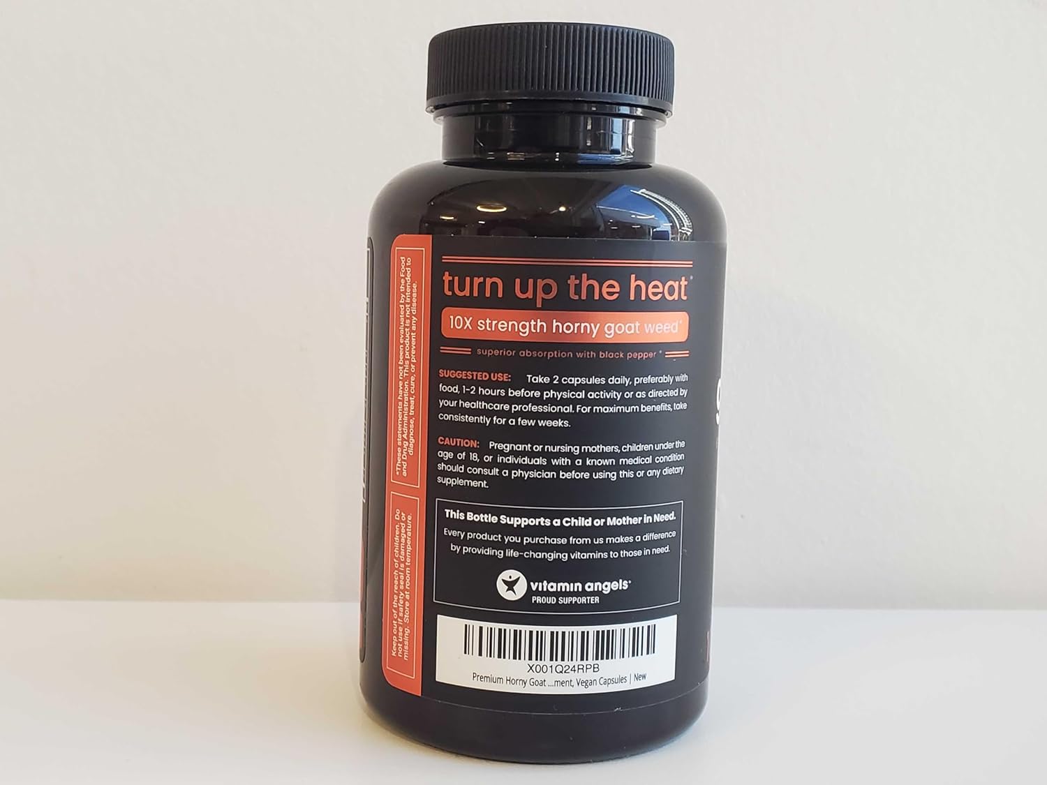 1000mg Horny Goat Weed Energy Supplement with Ginseng, Tribulus & Maca - 60 Vegan Capsules