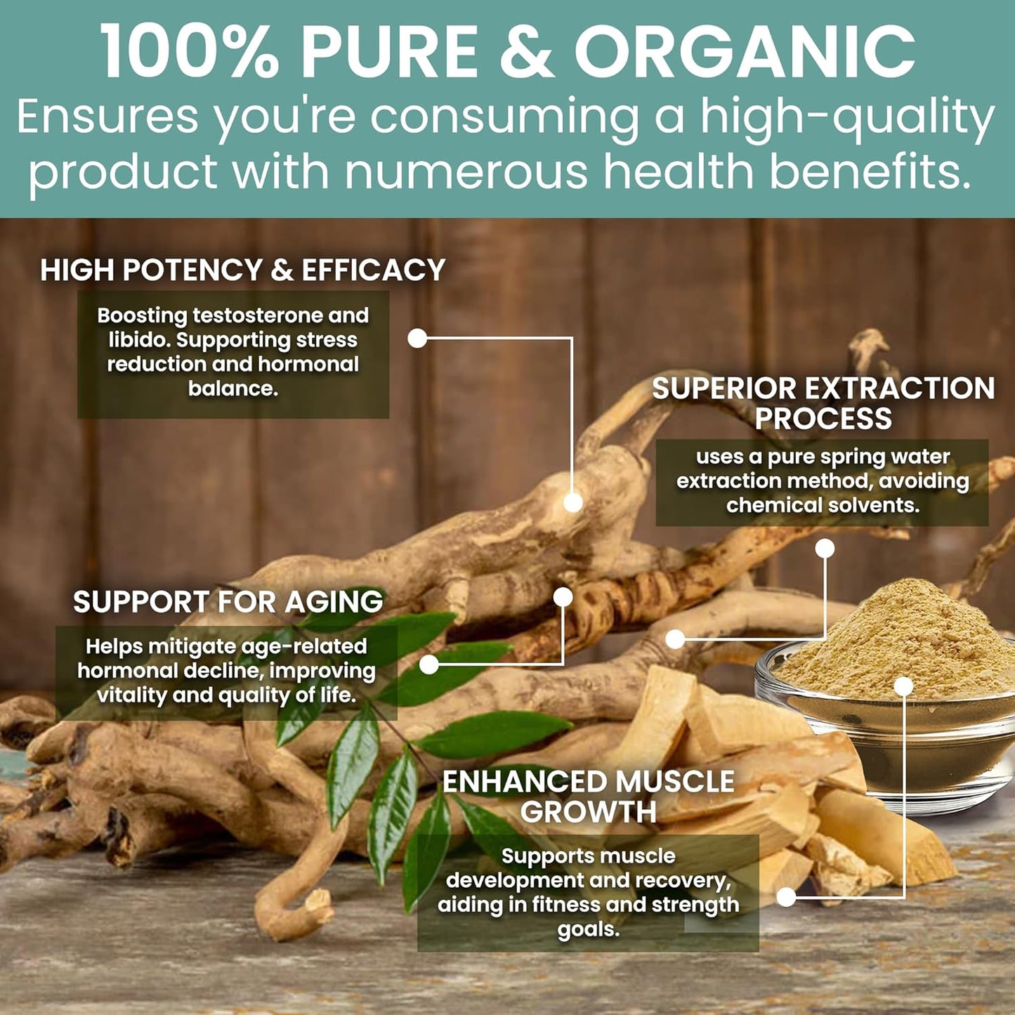1000mg Indonesian Tongkat Ali Capsules | Wild Harvested Eurycoma Longifolia Roots | 100% Pure - No Fillers | Men and Women | 30 Day Supply