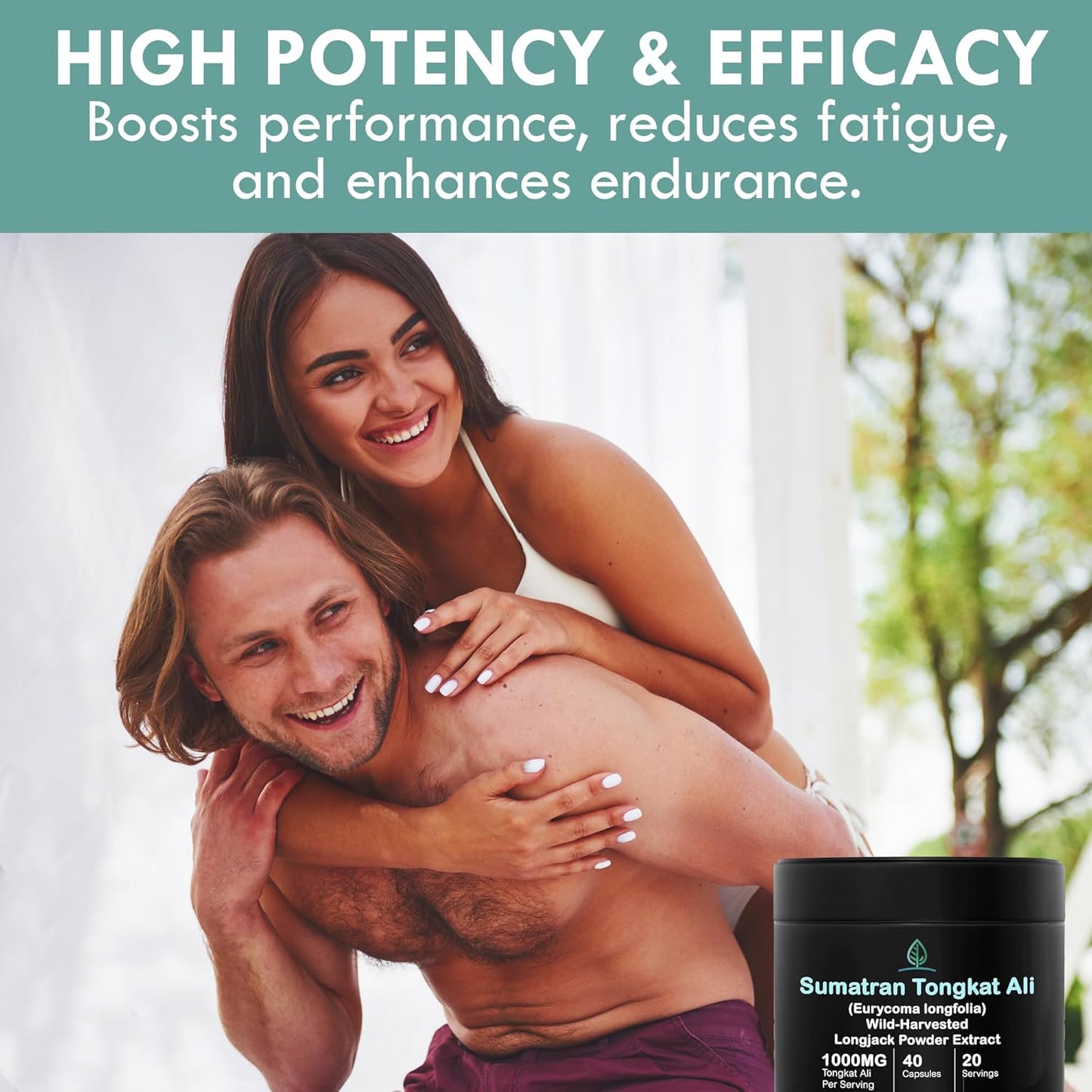 1000mg Indonesian Tongkat Ali Capsules | Wild Harvested Eurycoma Longifolia Roots | 100% Pure - No Fillers | Men and Women | 30 Day Supply