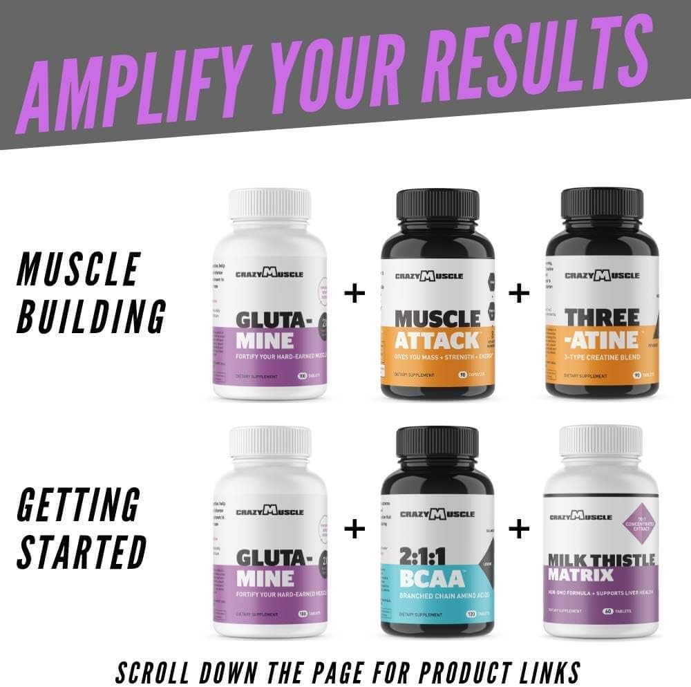 1000mg L Glutamine Capsules for Recovery & Strength Gains, Keto-Friendly Post Workout Supplement - 100 Pills
