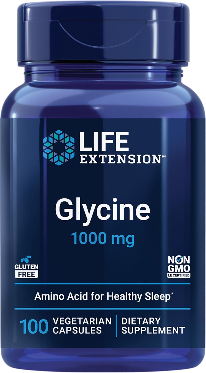 1000mg Life Extension N-Acetyl-L-Cysteine (NAC) & Glycine Capsules - Promotes Relaxation, Healthy Sleep - Vegetarian, Non-GMO, Gluten-Free - 100 Count