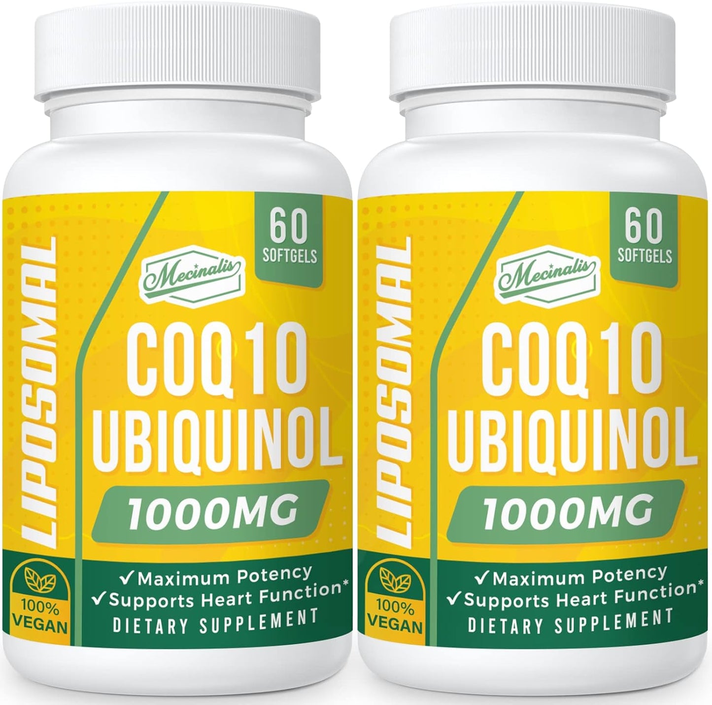 1000mg Liposomal CoQ10 Softgels for Heart Function & Energy Production - Vegan Ubiquinol Supplement with Better Absorption - Non-GMO - 120 Softgels