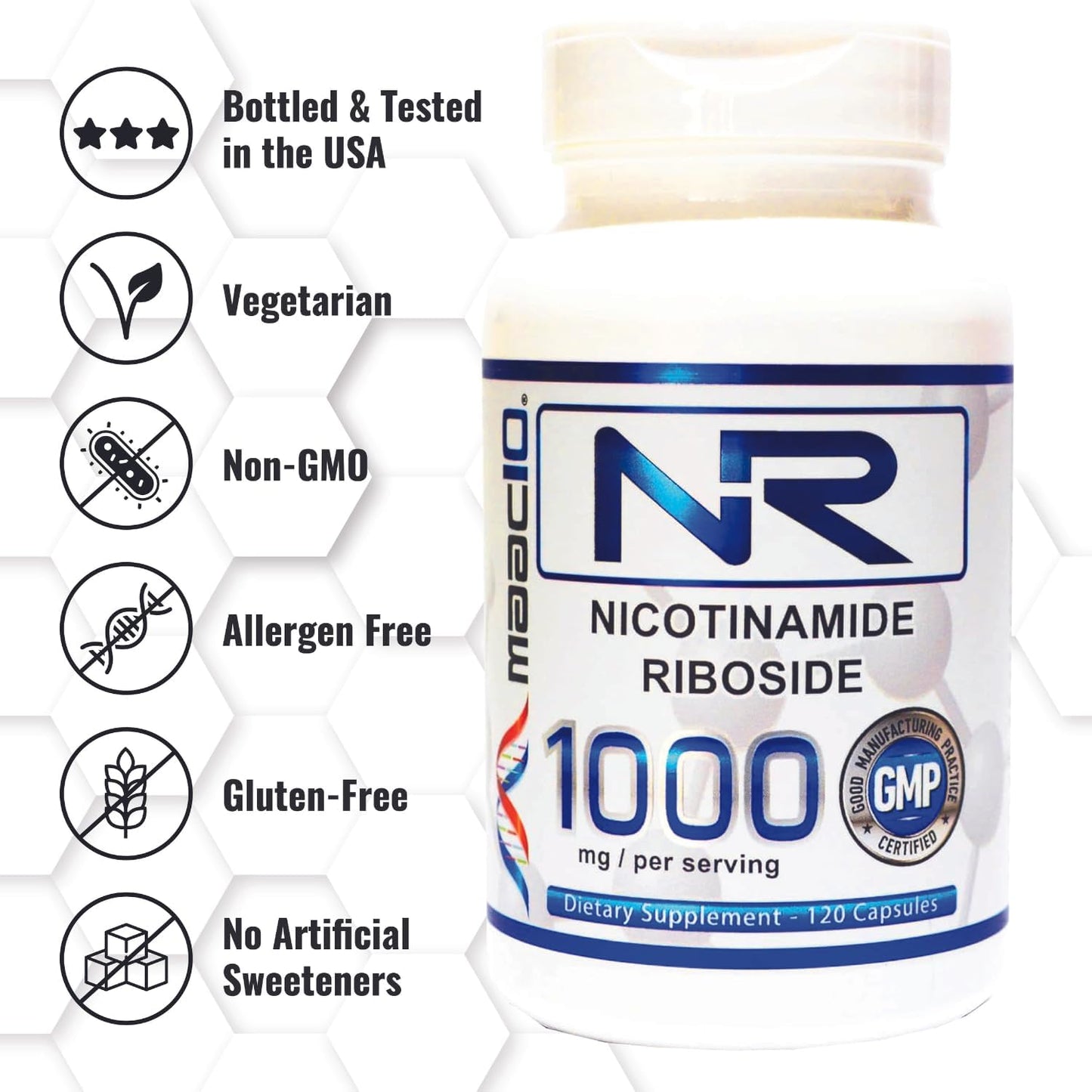 1000mg MAAC10 NR Nicotinamide Riboside | NAD+ Supplement | Lab Tested NMN Alternative
