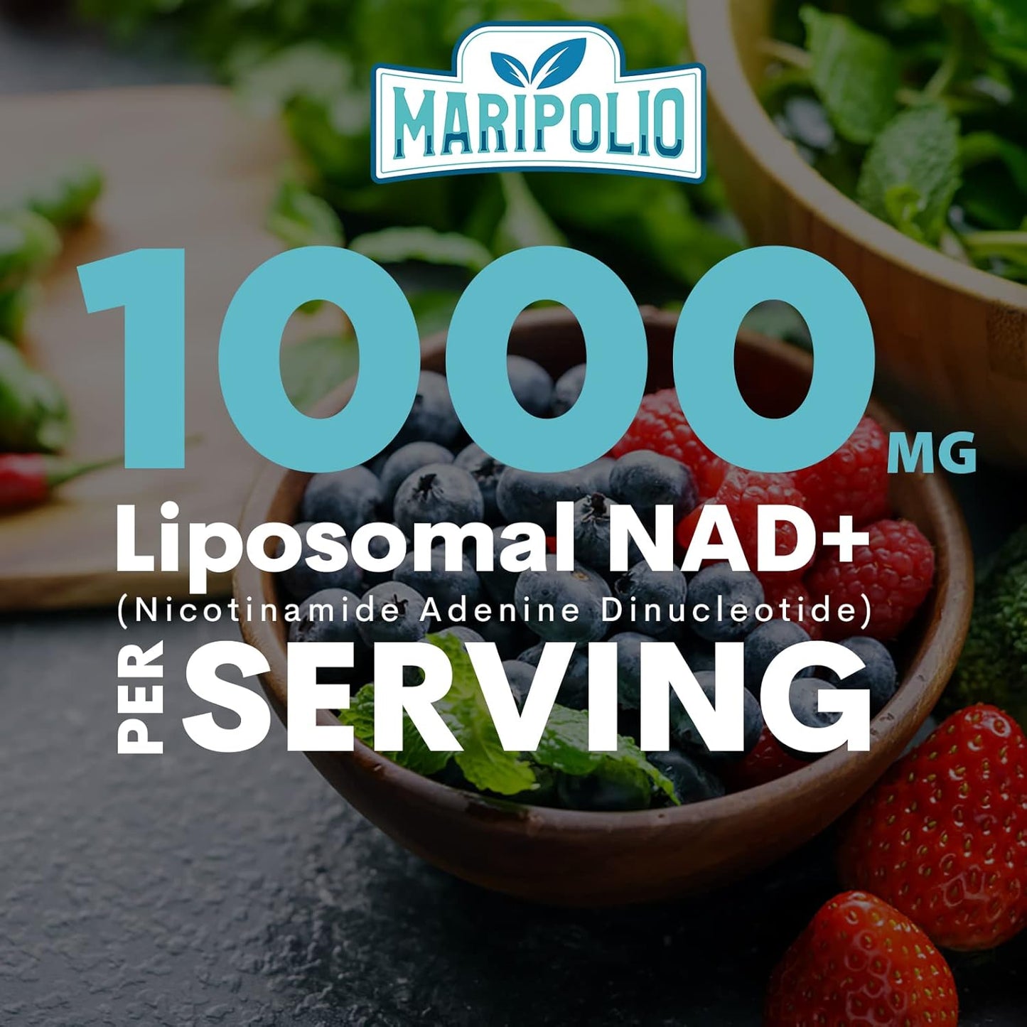 1000mg Maripolio Liposomal NAD+ Supplement with High Potency for Max Absorption - 600 Softgels for Energy, DNA Repair, and Aging Defense