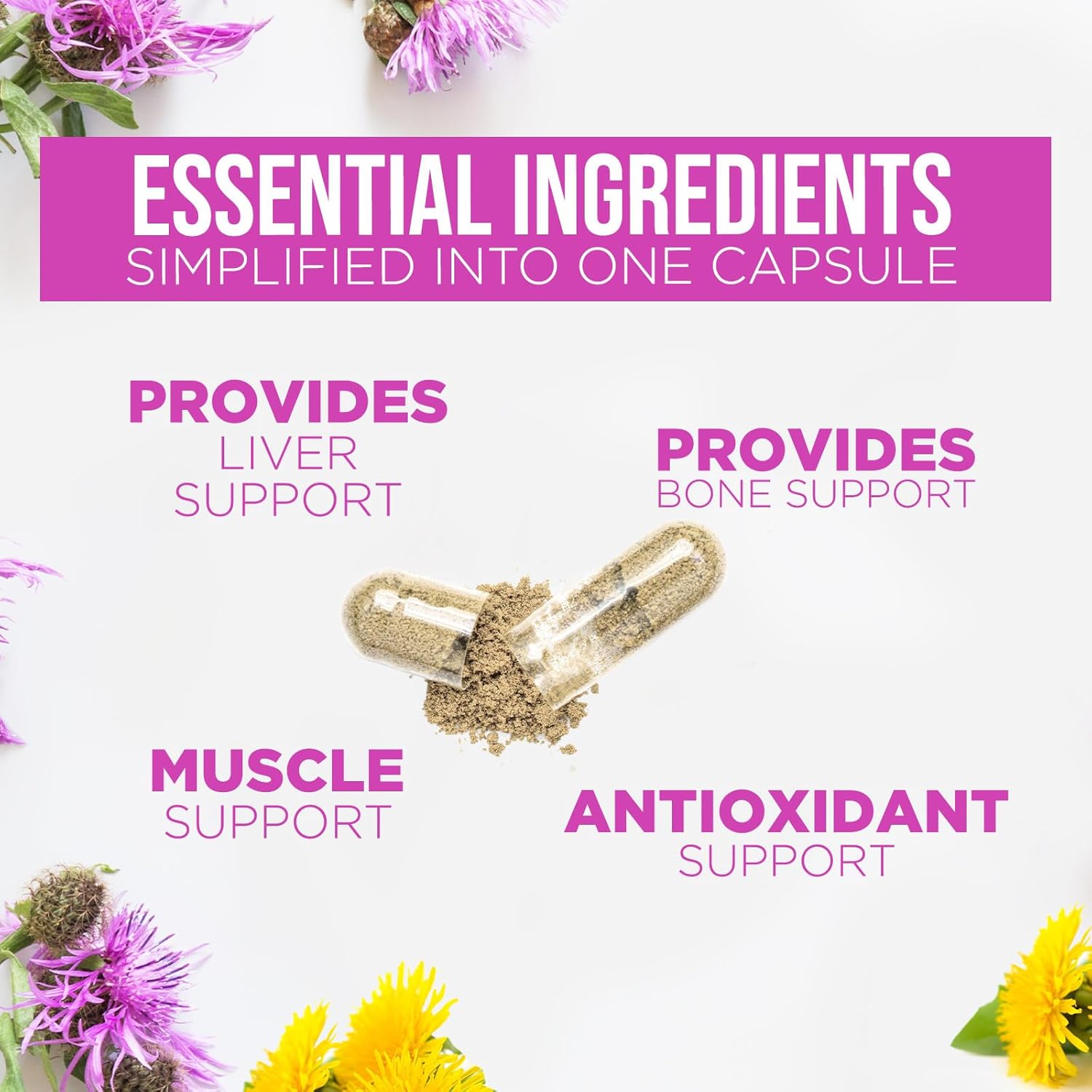 1000mg Milk Thistle and Dandelion Extract Liver Support Supplement - Detox & Repair Formula - 120 Capsules