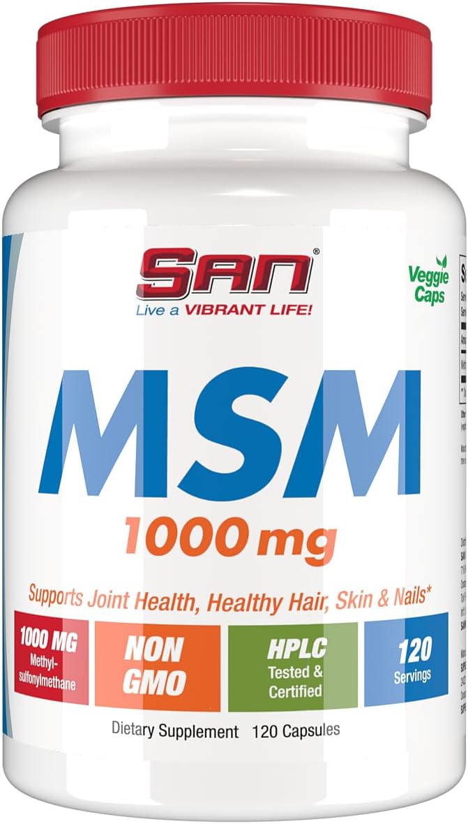 1000mg MSM Supplement, 120 Capsules for Joint Health and Immune Support