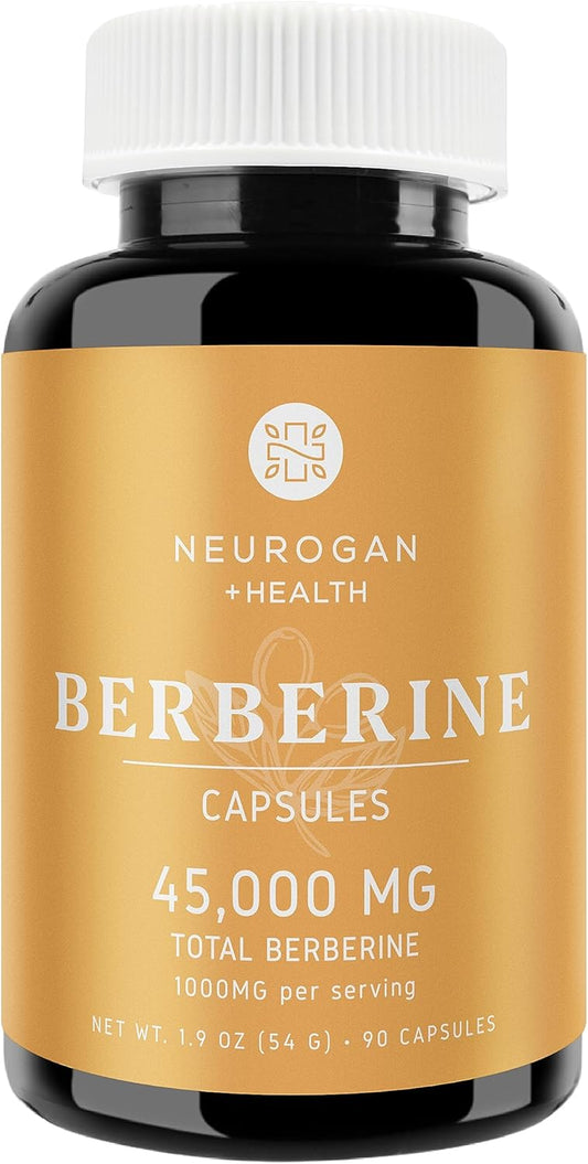 1000MG Neurogan Berberine HCI Capsules for Weight Management - 98% All-Natural Berberine Supplement, Bioavailable Formula | 45 Day Supply