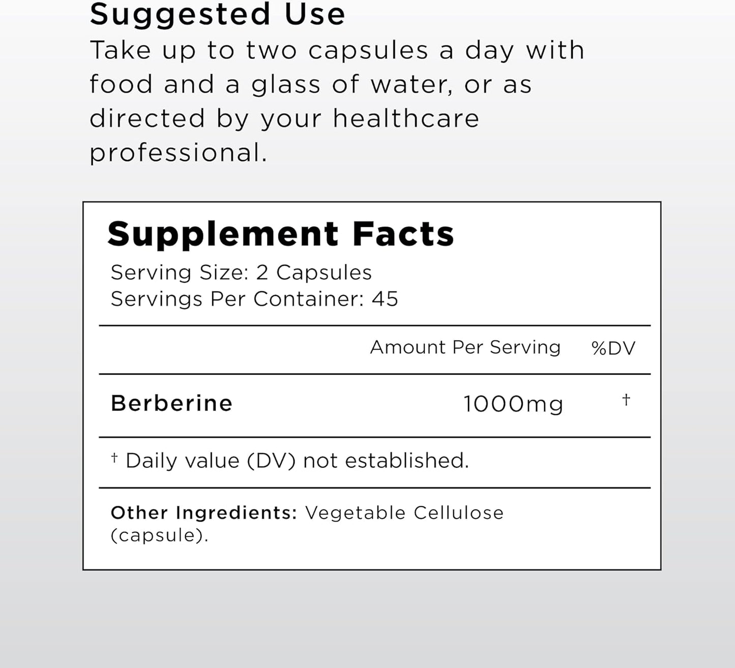 1000MG Neurogan Berberine HCI Capsules for Weight Management - 98% All-Natural Berberine Supplement, Bioavailable Formula | 45 Day Supply