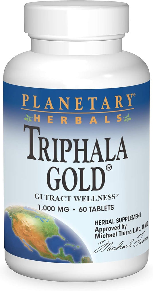 1000mg Planetary Herbals Triphala Gold Tablets - 60 Count Bottle