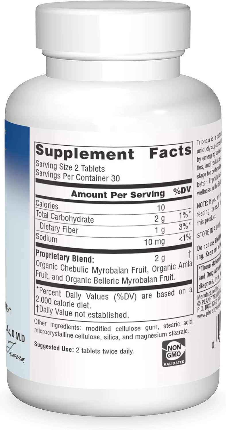 1000mg Planetary Herbals Triphala Gold Tablets - 60 Count Bottle