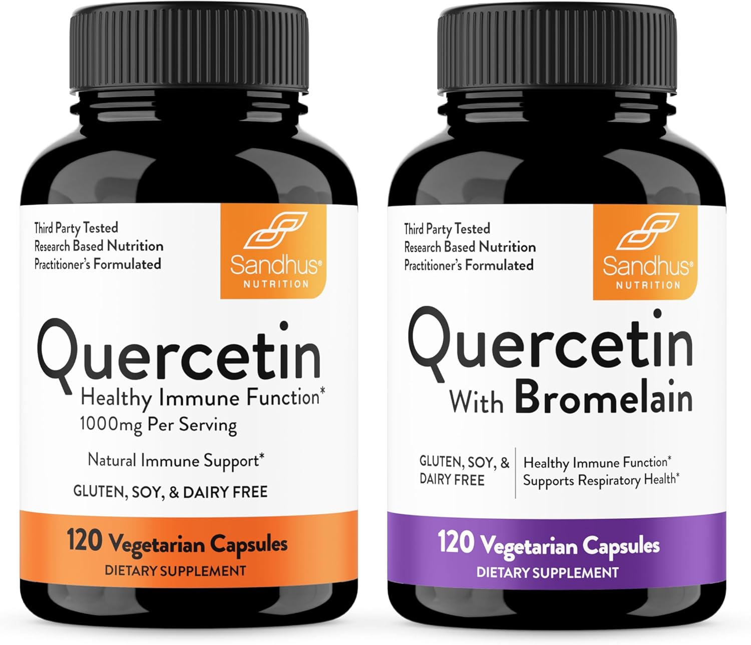 1000mg Quercetin & Bromelain Bioflavonoids Supplement for Immune Health | Sandhu's Quercetin Complex for Men & Women