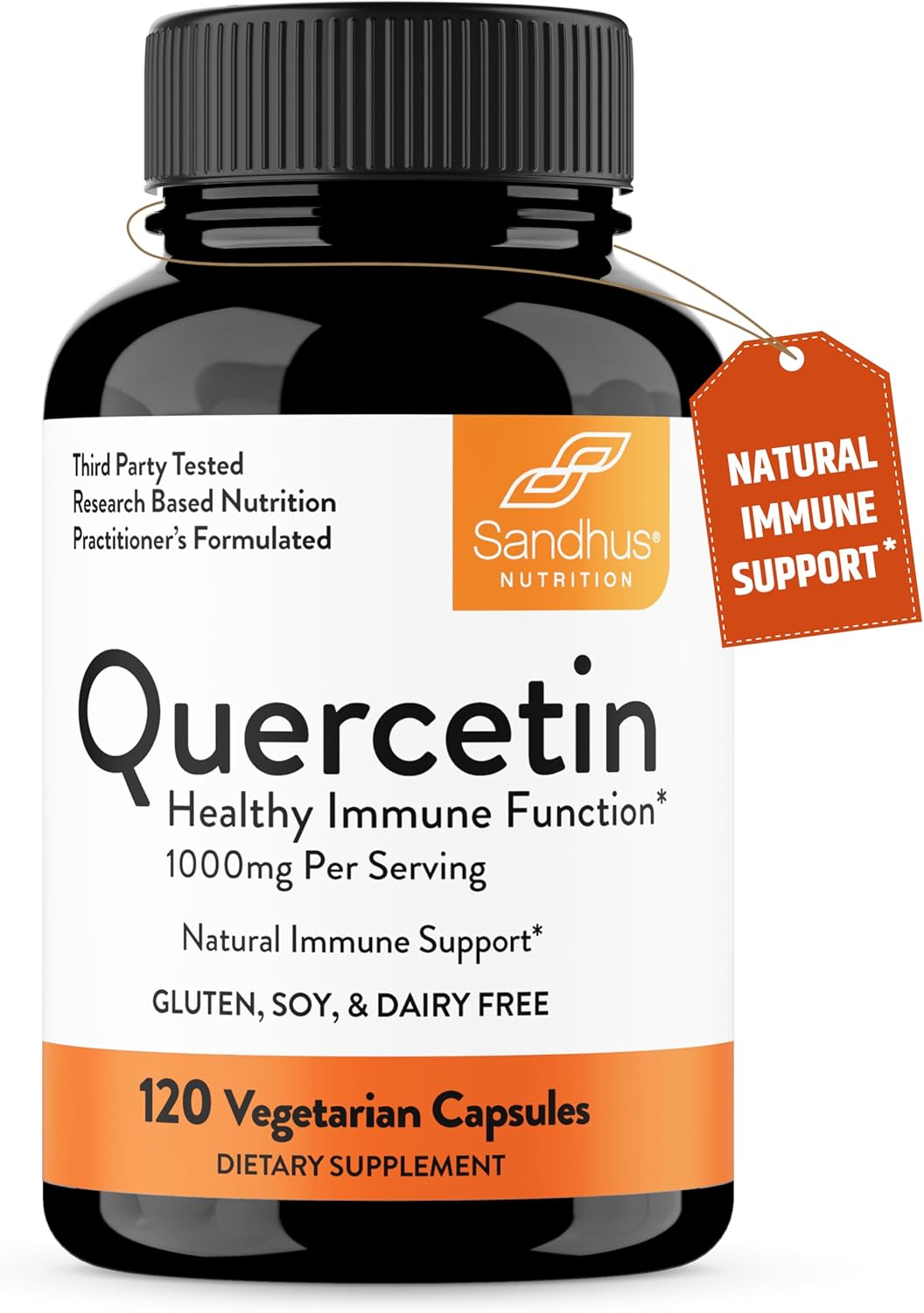1000mg Quercetin & Bromelain Bioflavonoids Supplement for Immune Health | Sandhu's Quercetin Complex for Men & Women