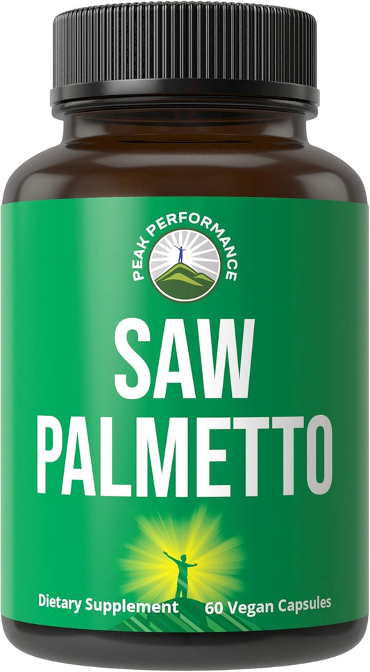 1000mg Saw Palmetto Capsules for Hair Loss - All Natural DHT Blocker Supplement for Men and Women - Peak Performance Saw Palmetto Extract Pills
