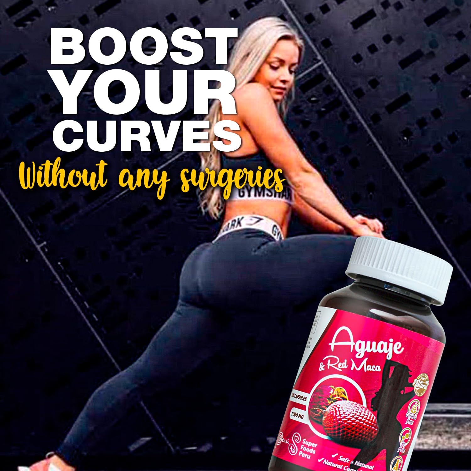 1000mg Sikyriah Curves Capsules for Women with Aguaje and Red Maca - Butt and Breast Enhancement Pills - Curvy Fruit Supplement from Peru