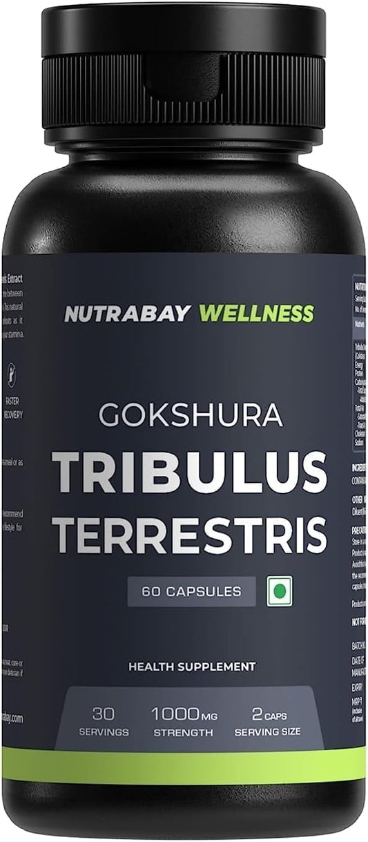 1000mg Tribulus Terrestris Capsules - Natural Energy and Performance Support for Muscle Growth - 60 Veg Caps