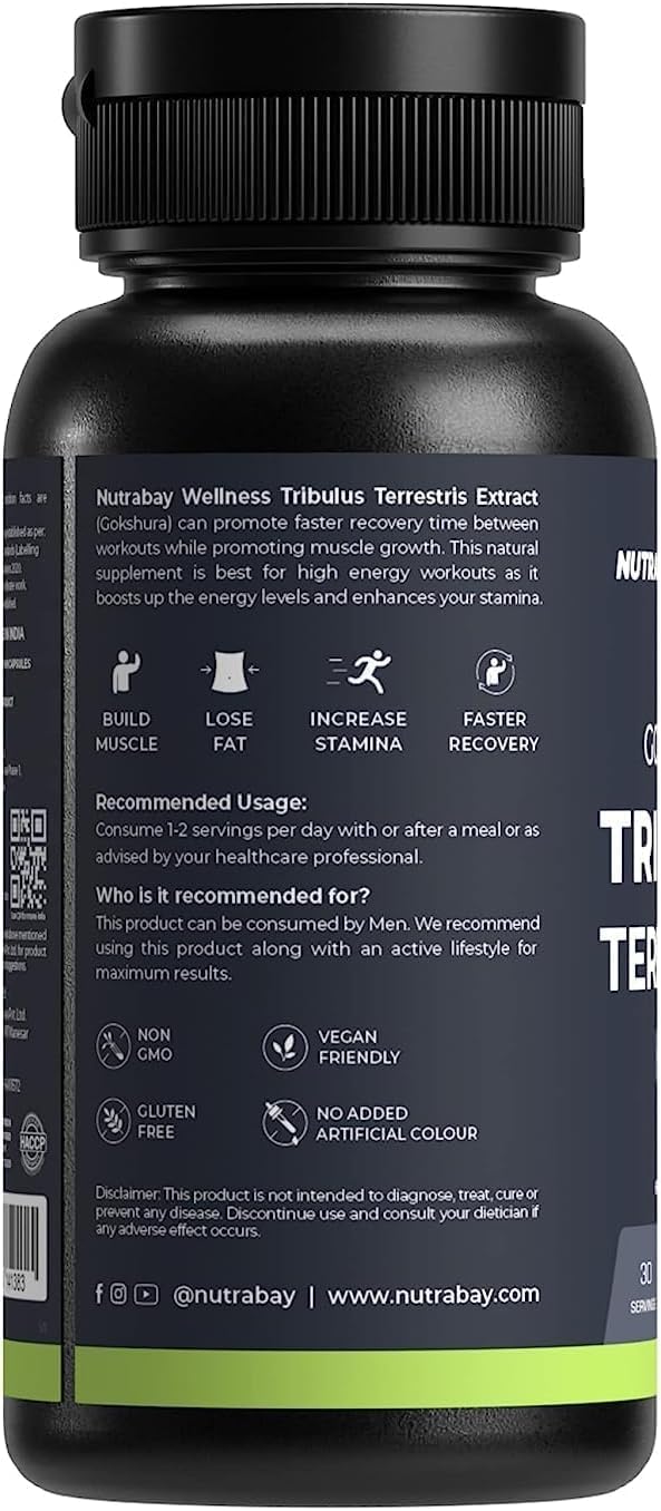 1000mg Tribulus Terrestris Capsules - Natural Energy and Performance Support for Muscle Growth - 60 Veg Caps