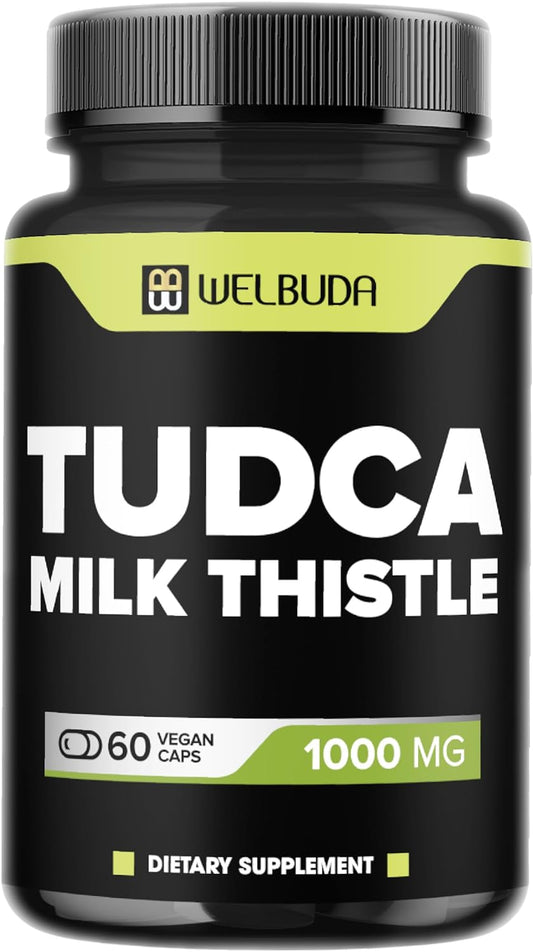 1000mg Tudca Supplement with Milk Thistle Extract - 60 Vegan Capsules for Immune, Digestive, and Brain Health