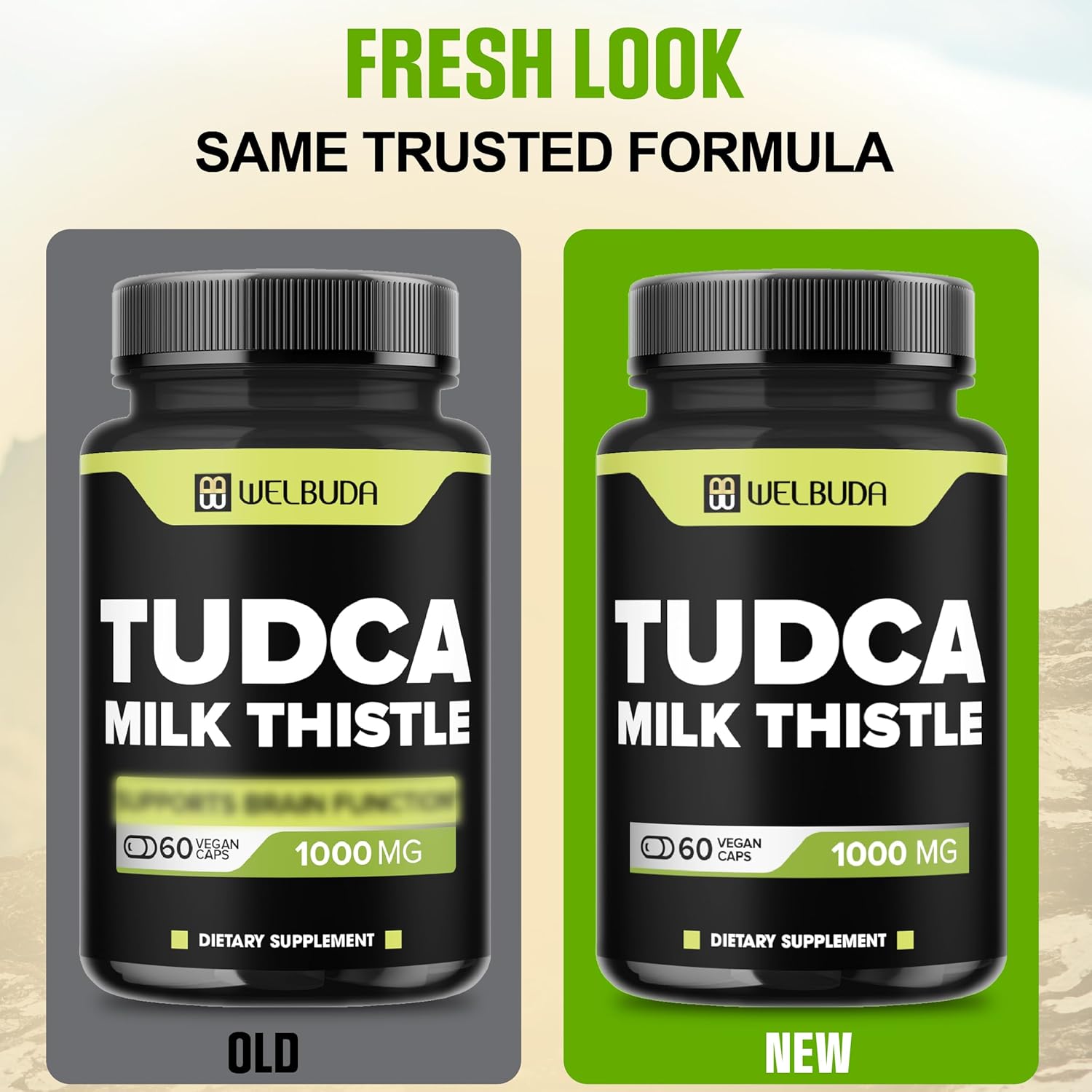 1000mg Tudca Supplement with Milk Thistle Extract - 60 Vegan Capsules for Immune, Digestive, and Brain Health