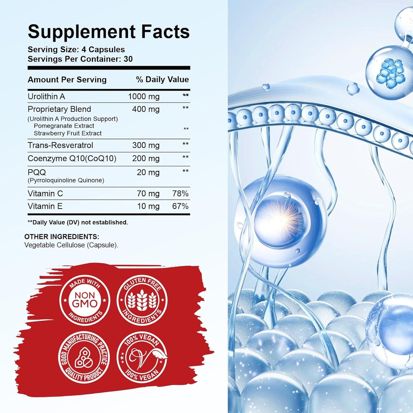 1000mg Urolithin A Supplement - 120 Capsules by dilib