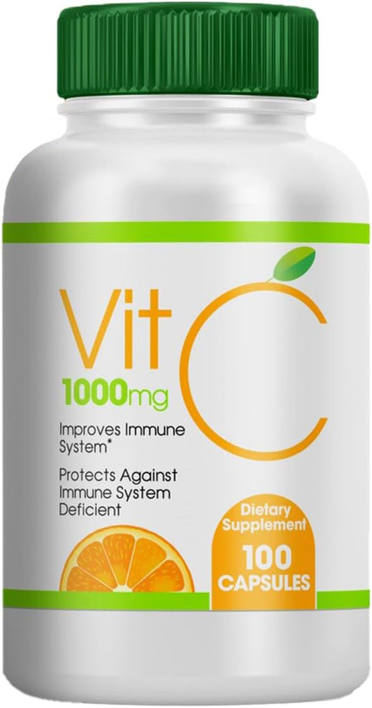 1000mg Vitamin C Capsules - 100 Count Dietary Supplement