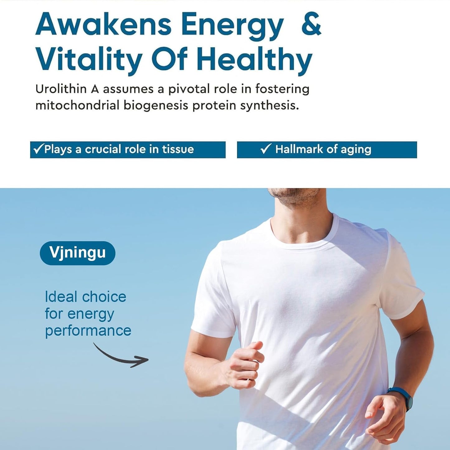 1000mg Vjningu Urolithin A Supplement Drop for Healthy Aging, Mitochondrial Support, and Cell Repair - Powerful Antioxidants