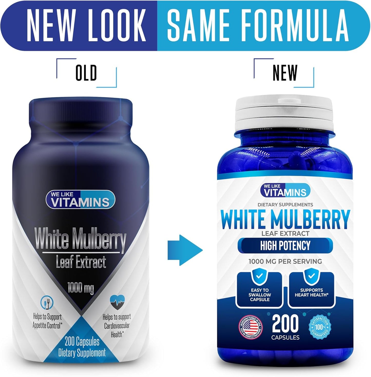 1000mg White Mulberry Leaf Extract Capsules - 200 Vegan Capsules by We Like Vitamins