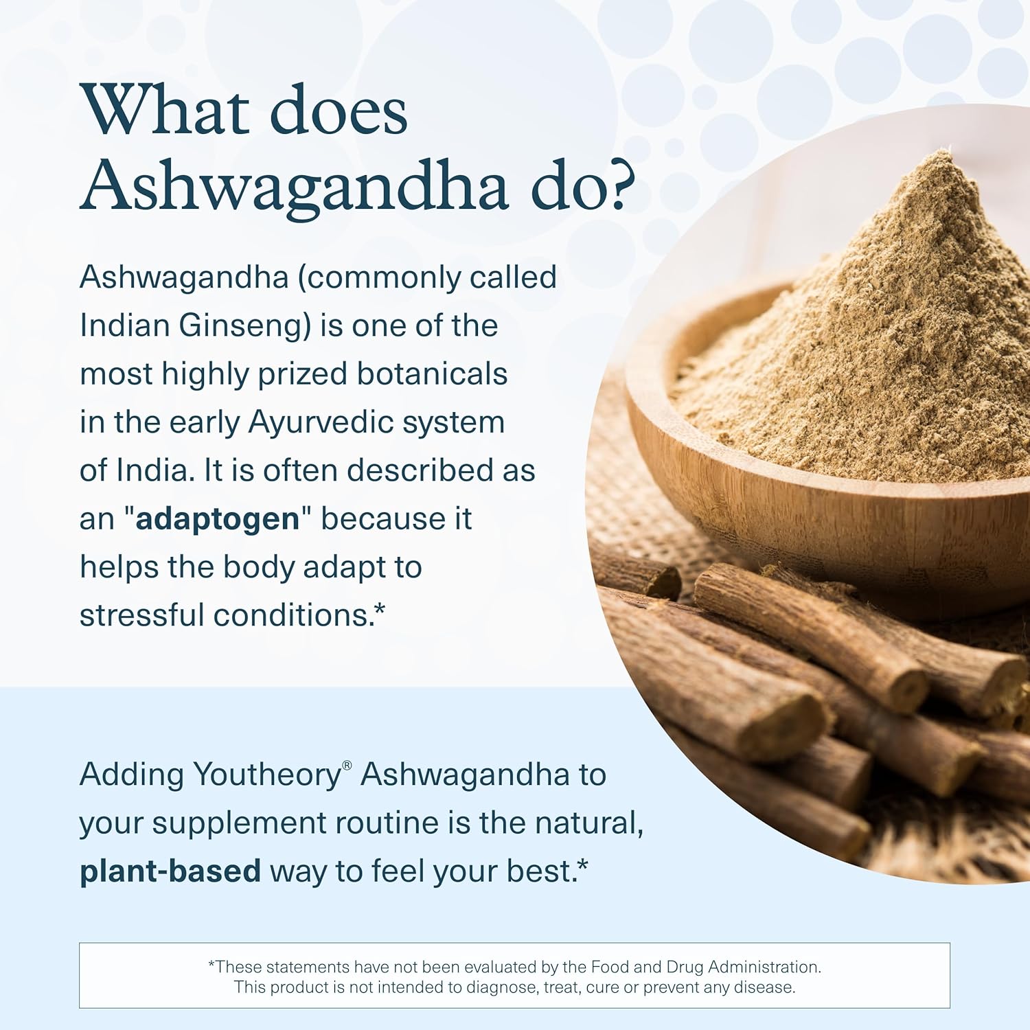1,000mg Youtheory Ashwagandha Supplement - Stress & Cortisol Support - 60 Veg Caps - Gluten, Dairy, Soy Free