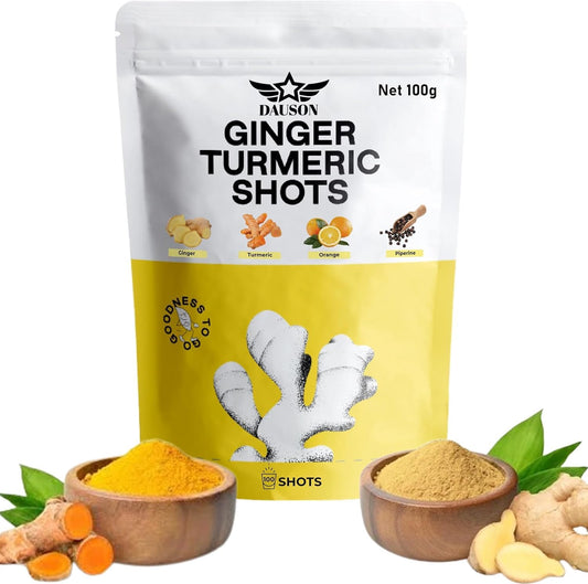 100g DAUSON Turmeric Ginger Powder with Orange for Joint, Gut, Keto & Immune Support - Curcumin, Vitamin C, D, Zinc Boost