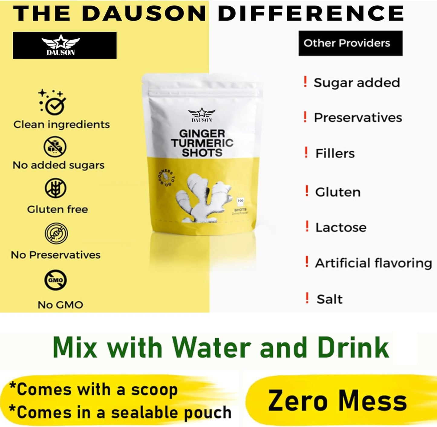 100g DAUSON Turmeric Ginger Powder with Orange for Joint, Gut, Keto & Immune Support - Curcumin, Vitamin C, D, Zinc Boost