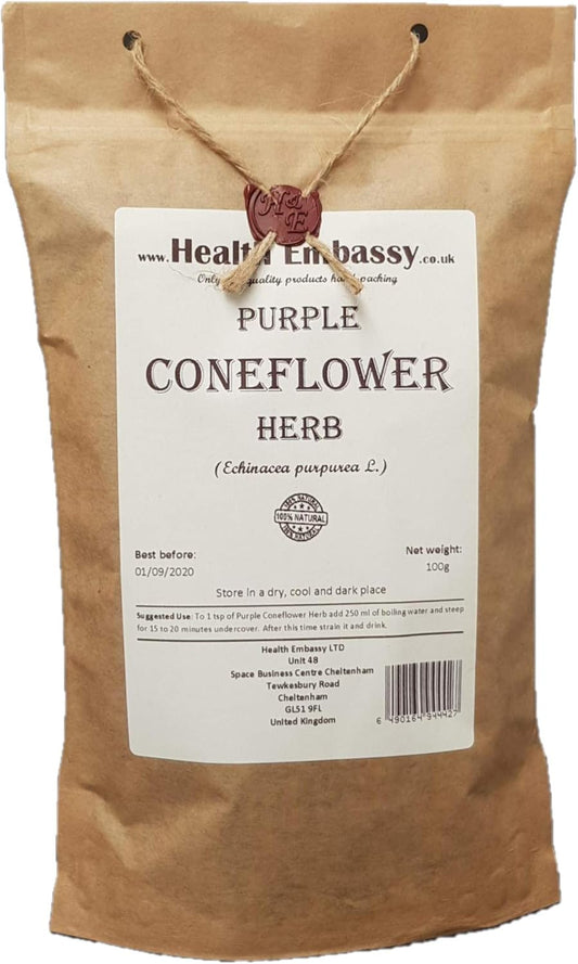 100g Health Embassy Echinacea Purpurea Herb | Purple Coneflower | 100% Natural