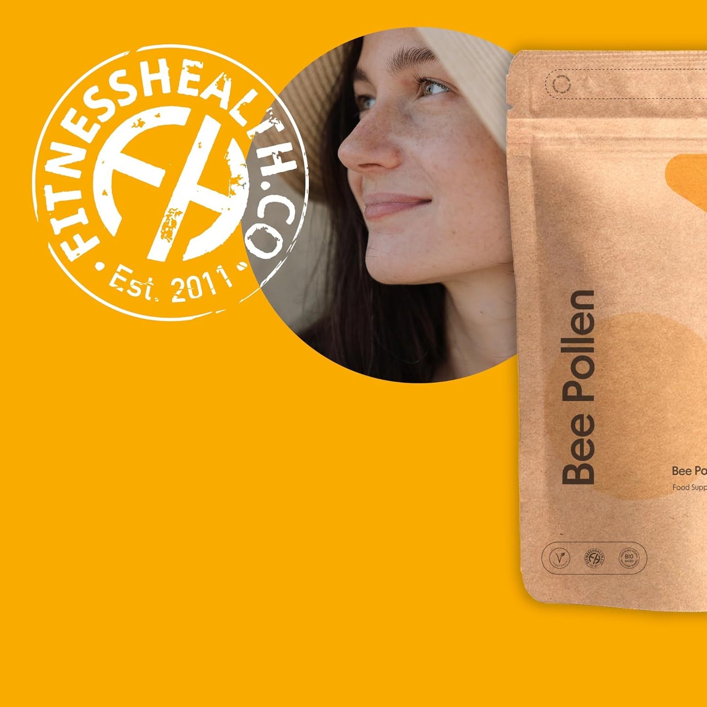 100G Organic Bee Pollen Granules - Ultra Strength Energy Booster with Selenium, Vitamins, & Minerals - Vegetarian & Gluten Free