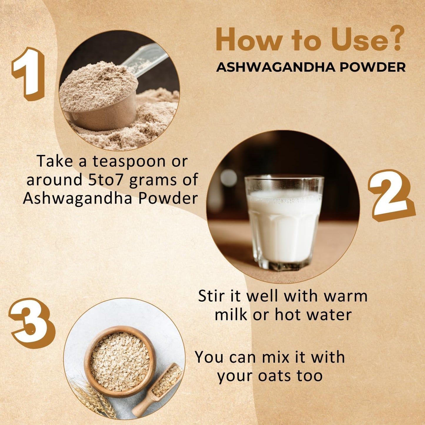 100gm Pure Ashwagandha Powder for Face Pack, Weight Gain, Height Support | Natural & Organic | Men and Women