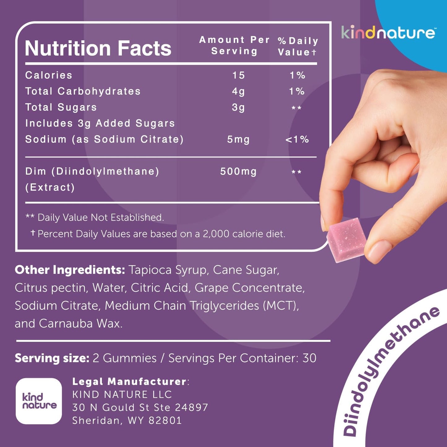 100mg DIM Gummies by Kind Nature - Natural DIM Supplement for Hormone Balance