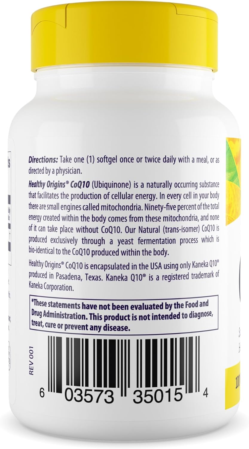 100mg Kaneka Q10 Softgels for Heart Health & Energy - Gluten Free, Non-GMO - 30 Count