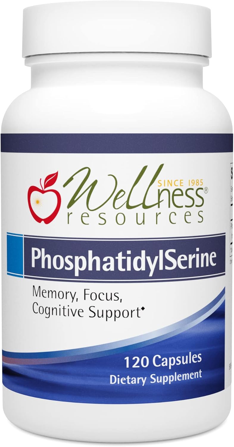 100mg PhosphatidylSerine Capsules - Soy-Free Sunflower Source - Vegan Non-GMO Supplement for Wellness