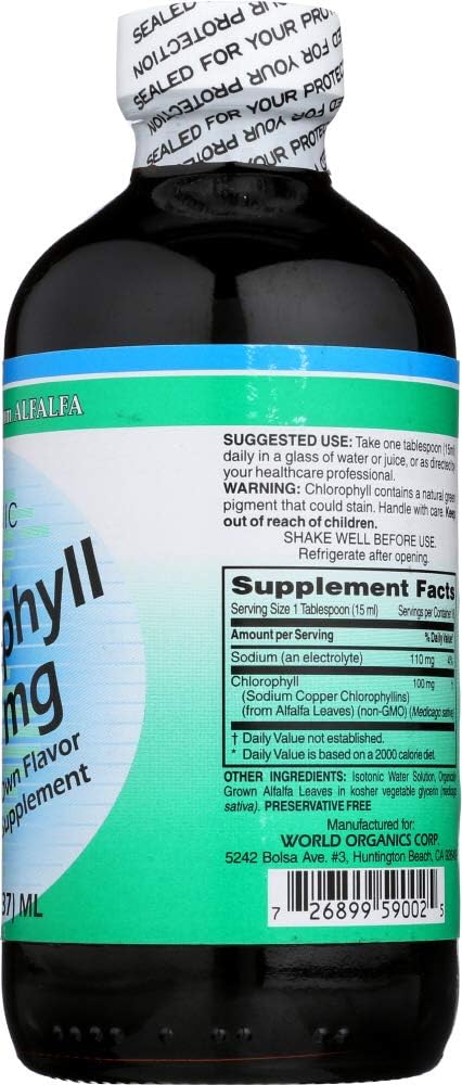 100mg World Organic Chlorophyll Supplement for Detox and Energy Boost