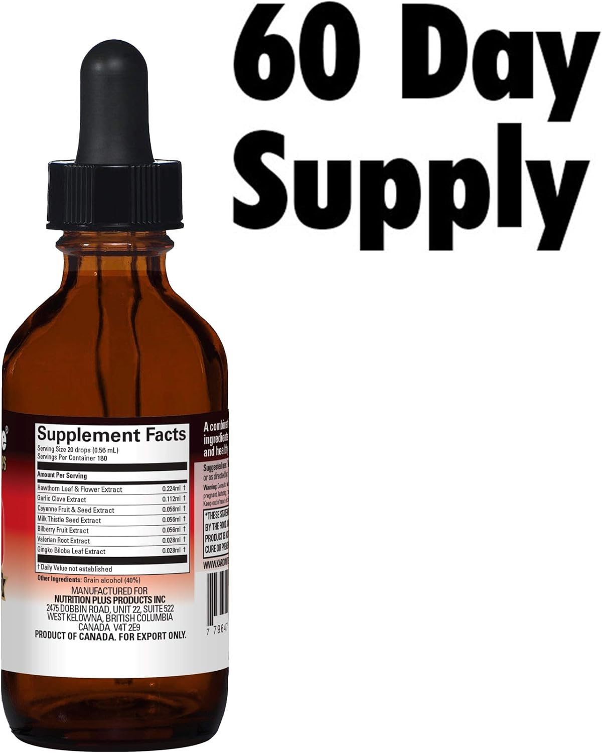100ml Kardovite Circulation Drops with Hawthorn, Garlic, Cayenne, Milk Thistle, Bilberry, Valerian & Ginkgo Biloba for Heart Health and Circulatory Support